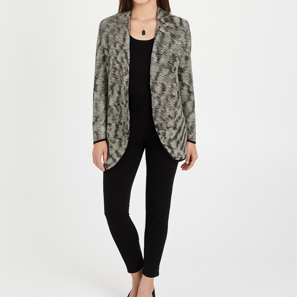 Cache Metallic Animal Print Cardigan Womens XS Dressy Open Front Evening Layer - Picture 2 of 13